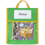 BG20080815 School Children Tote Book Bag Toy Handbag, Yellow, Green, Blue, Red