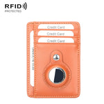 TQ-319 Anti-Theft Anti-Lost Tracker Leather Card Holder For AirTag 2nd Gen / AirTag 1st Gen, Carbon Fiber (Black), Carbon Fiber (Gray), Carbon Fiber (Blue), Carbon Fiber (Brown), Flat Pattern (Black), Flat Pattern (Red), Flat Pattern (Gray)