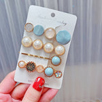 Alloy Colorful Hairpin Headgear Pearl Rhinestone Clip Set, 8PCS/Set Heavy Work, 8PCS/Set Cherry, 8PCS/Set Pink Cherry, 8PCS/Set Starfish, 7PCS/Set Mermaid, 4PCS/Set Light Blue, 6PCS/Set Purple, 7PCS/Set Yellow Heart, 7PCS/Set Diamond Hand              ...