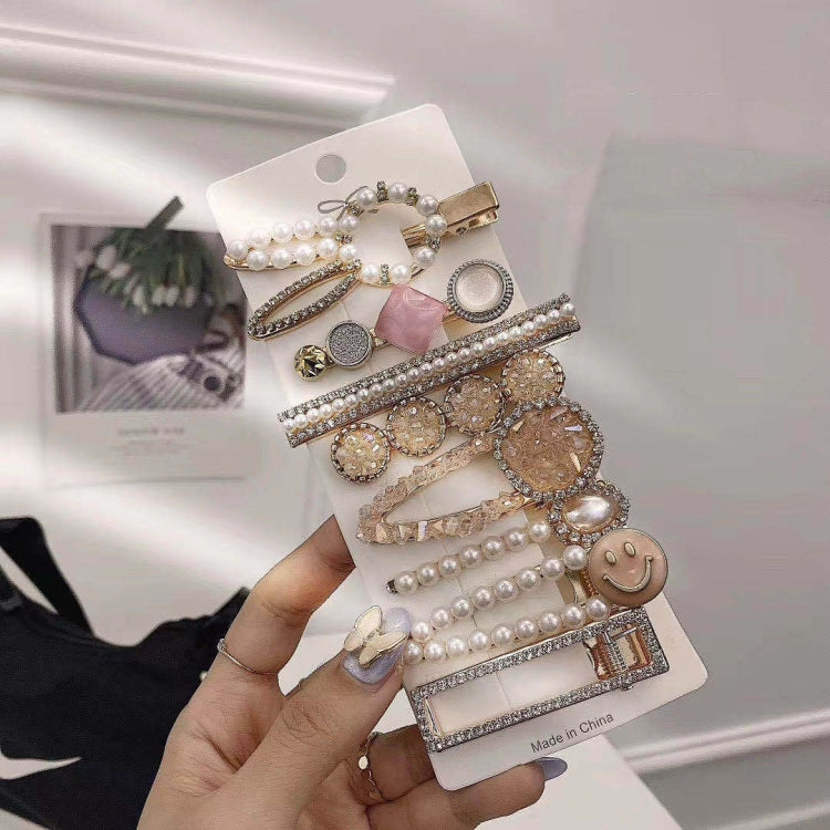 Alloy Colorful Hairpin Headgear Pearl Rhinestone Clip Set, 8PCS/Set Heavy Work, 8PCS/Set Cherry, 8PCS/Set Pink Cherry, 8PCS/Set Starfish, 7PCS/Set Mermaid, 4PCS/Set Light Blue, 6PCS/Set Purple, 8PCS/Set Yellow, 7PCS/Set Yellow Heart, 7PCS/Set Diamond H...