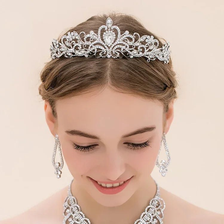 G2888 Crystal Diamond Wedding Party Braided Hair Crown Show Headband, Silver White, Silver, Gold, Rose Gold, AB Colorful, White+Pink, Pink, Blue, No Comb Rose Gold, No Comb Gold, Colorful Opal, Colorful, Purple Red Diamond, Light Purple, Light Green   ...