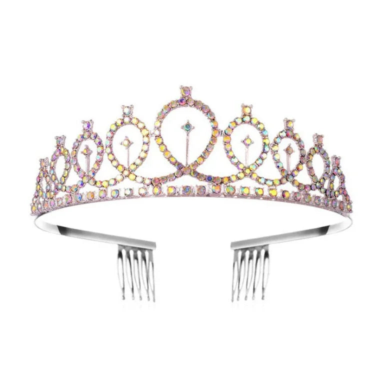 WM-02 Crystal Diamond Birthday Party Wedding Updo Crown, Color: Gold Queen Set1, Silver, Gold, Rose Gold, AB Diamond, Gold Queen, AB Silver Queen, Silver Queen, Rose Gold Queen, Golden Queen, Silver Girl, AB Gold Girl, Gold Girl, Rose Gold Girl