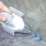 Bathroom Floor Corner Crevice Cleaning Brush, White Gray, Yellow Green