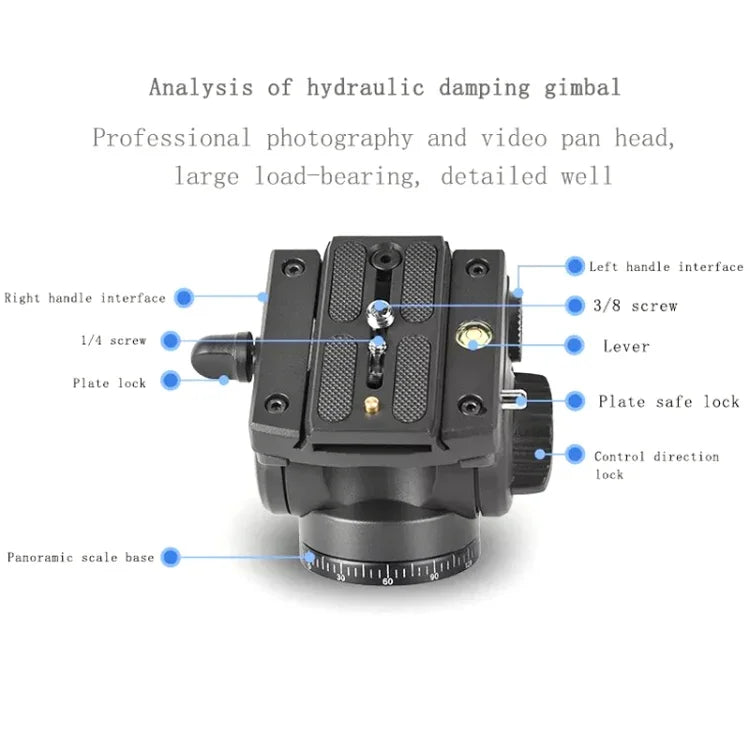 QingZhuangShiDai Q90 SLR Camera Tripod Shooting Bird Telephoto Damping Handle Gimbal, Q90