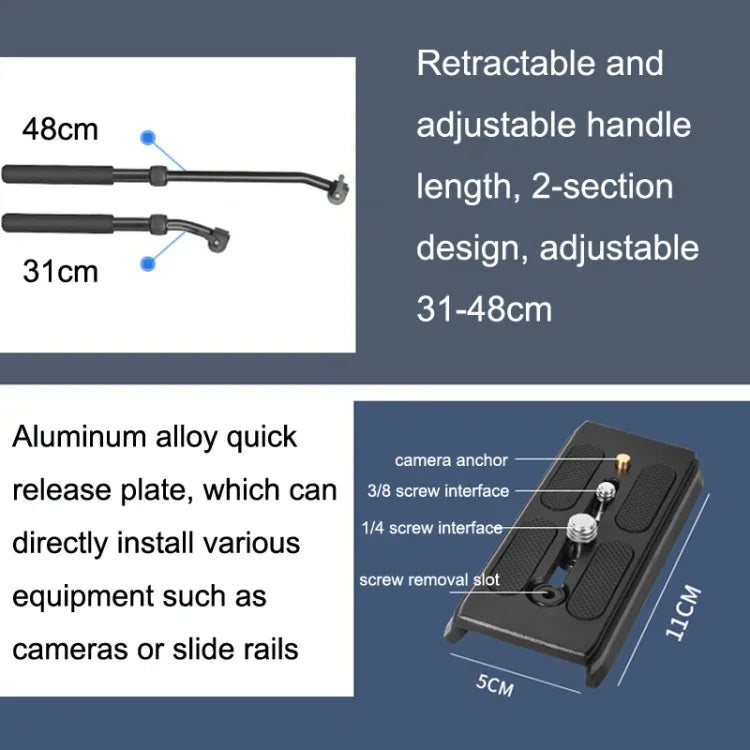 QingZhuangShiDai Q90 SLR Camera Tripod Shooting Bird Telephoto Damping Handle Gimbal, Q90