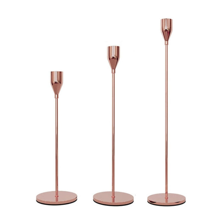3 PCS / Set Home Decoration Wedding Wrought Iron Candle Holder, Style:, 3 PCS / Set Thick Bottom (Rose Red), 3 PCS / Set Thick Bottom (Silver), 3 PCS / Set Thin Bottom (Black), 3 PCS / Set Thin Bottom (Imitation Gold), 3 PCS / Set Thin Bottom (Silver)