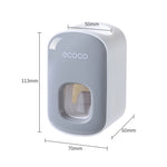 ECOCO E1922 Children Adult Double Position Automatic Toothpaste Squeezing Device, E1922 Black, E1922 Grey