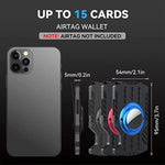 Men Ultra Slim Tracker Card Holder RFID Metal Card Holder for AirTag 2nd Gen / AirTag 1st Gen, Black, Blue, Red