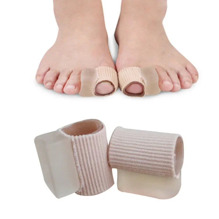 Fiber Viscose Tube Toe Separator Hallux Valgus Corrector, Large (1 Pair), Small (1 Pair)