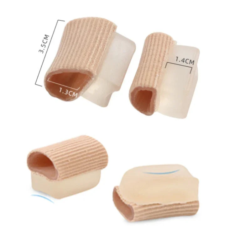 Fiber Viscose Tube Toe Separator Hallux Valgus Corrector, Large (1 Pair), Small (1 Pair)