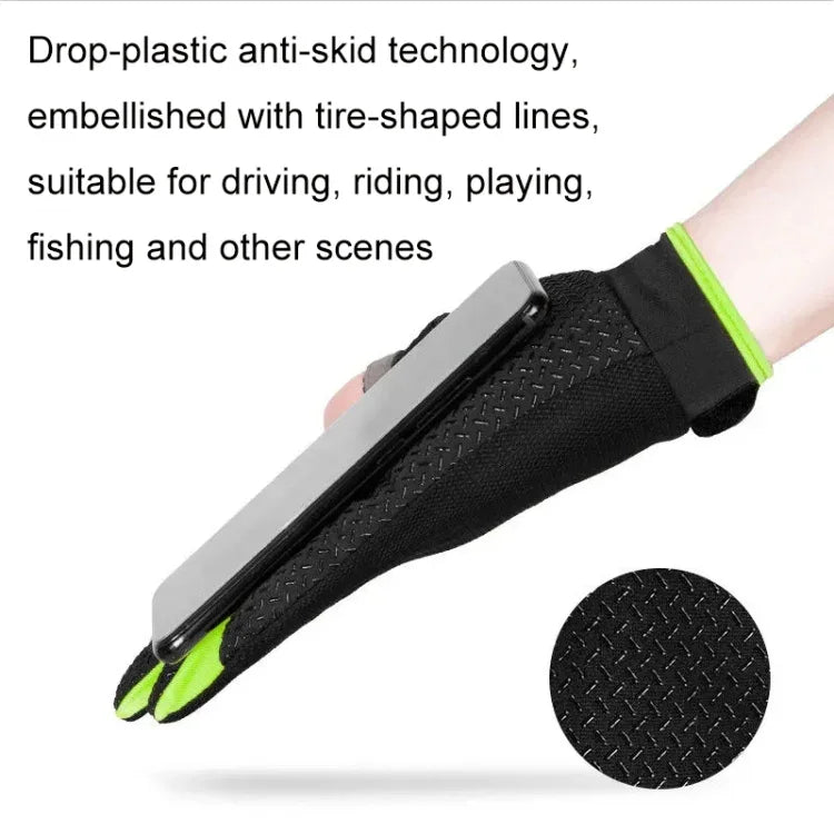 1 Pair QX0008 Outdoor Sunscreen Non-Slip Exposed Two-Finger Fishing Gloves, Free Size