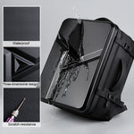 Large-capacity Waterproof Expandable Hard Shell Backpack with USB Charging Hole, 161 Light Grey, 161 Black, 161 Dark Gray, 162 Black, 162 Deep Gray, 162 Light Gray