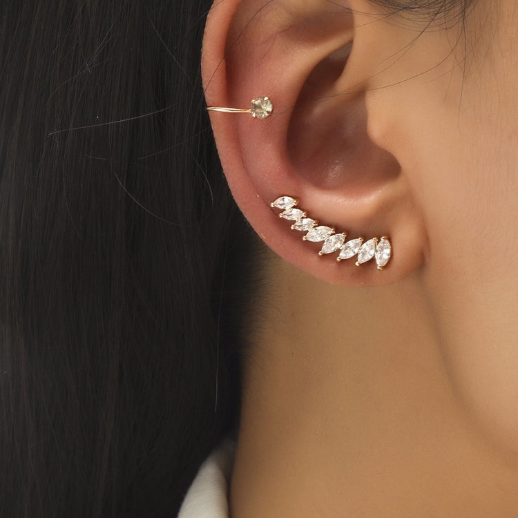 Simple Small Drilling Lug Clip Geometric Zircon Earrings, DZ-523, DZ-522, DZ-520, DZ-519, DZ-518, DZ-517, DZ-516, DZ-515, DZ-514, DZ-513, DZ-512, DZ-510, DZ-509
