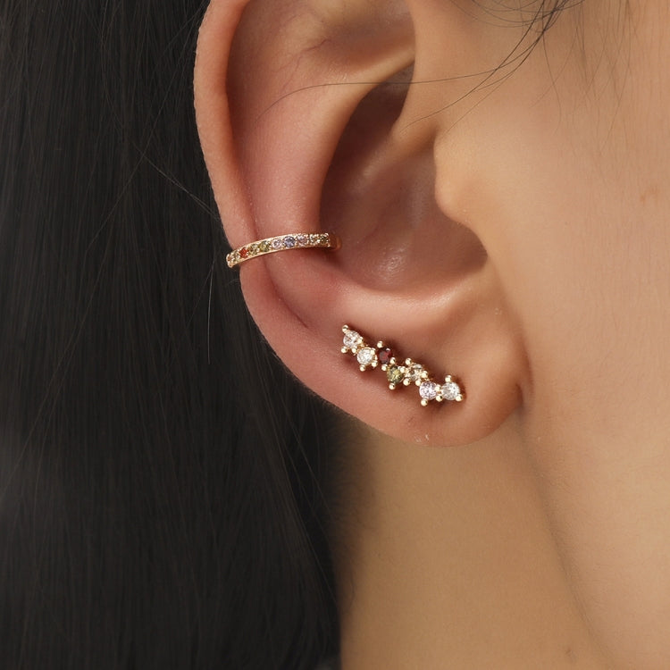 Simple Small Drilling Lug Clip Geometric Zircon Earrings, DZ-523, DZ-522, DZ-520, DZ-519, DZ-518, DZ-517, DZ-516, DZ-515, DZ-514, DZ-513, DZ-512, DZ-510, DZ-509