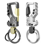 2 PCS QP-131 Multifunctional Double Ring Car Keychain Bottle Opener Carabiner