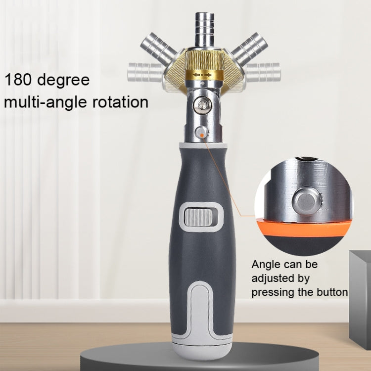 2050C Portable 10 In 1 Hidden Bits Multi-angle Ratchet Corner Screwdriver Set, 10 In 1 Orange, 10 In 1 Gray