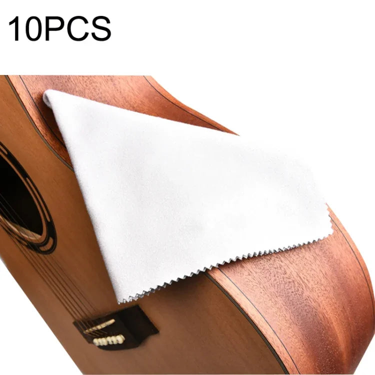 10PCS Wind Guitar Cleaning Cloth Piano Wipe Jean Cloth, Gray