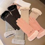 A56 Keep Warm Touch Screen Plus Velvet Thick Anti-Cold Riding Gloves, A56 Gray, A56 Black, A56 Pink