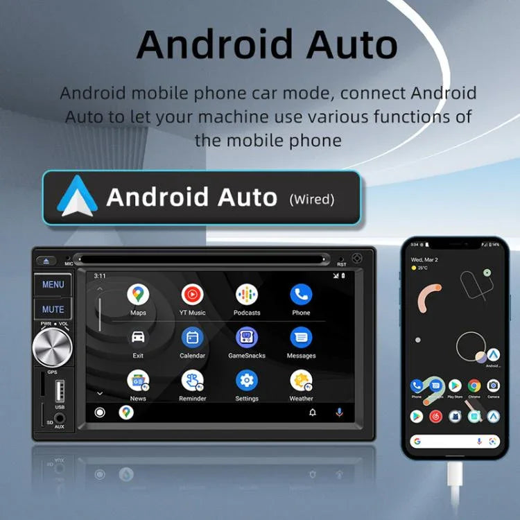 6.2 inch Bluetooth AUX Mobile Phone Interconnection USB Interface Car DVD