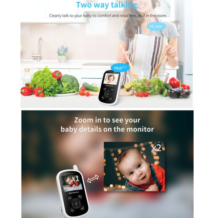 UU24 2.4 Inch Wireless Baby Monitor Camera Temperature Monitor 2 Way Audio VOX Lullaby, UU24 EU Plug, UU24 UK Plug, UU24 US Plug