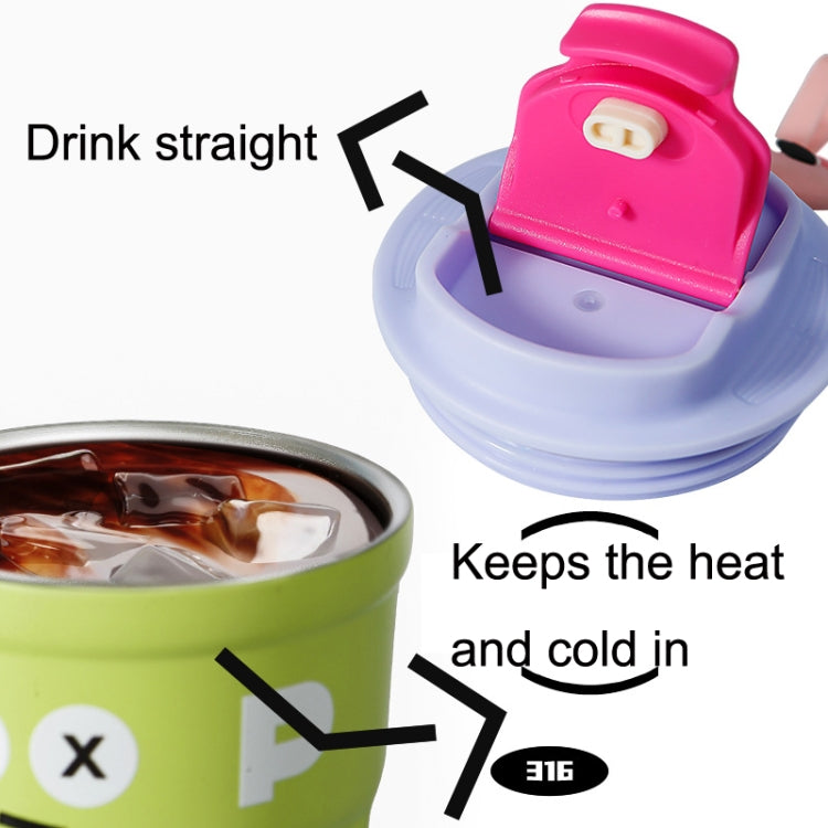 Cartoon Thermal Insulation Cup 316 Stainless Steel Coffee Mug Water Cup, Capacity:, 400ml Pink, 400ml Light Green, 400ml White, 400ml Purple