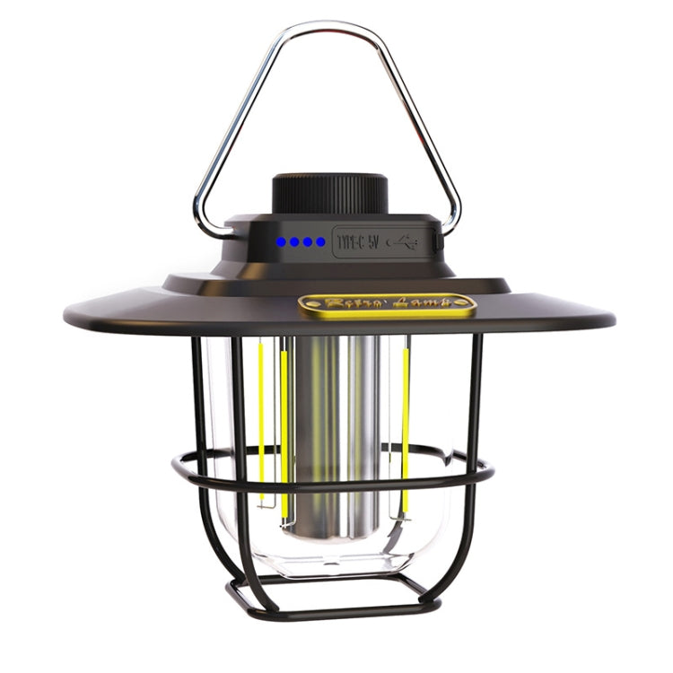 LY02 LED Retro Lantern Hand Tent Lamp USB Charging Camping Light, LY02 Green, LY02 White, LY02 Black