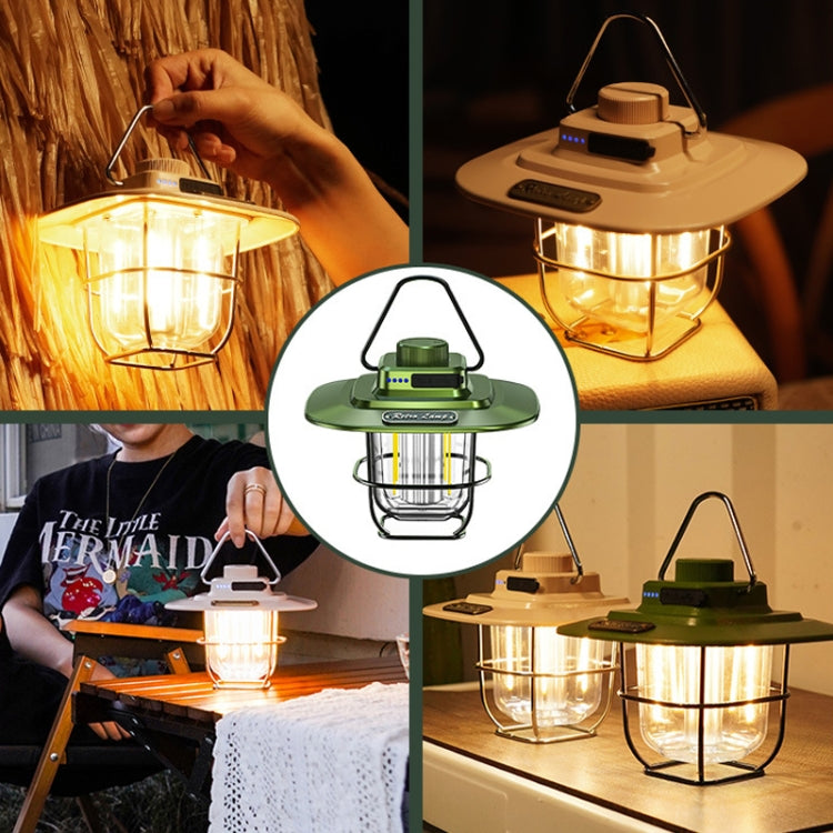 LY02 LED Retro Lantern Hand Tent Lamp USB Charging Camping Light, LY02 Green, LY02 White, LY02 Black