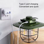 LY02 LED Retro Lantern Hand Tent Lamp USB Charging Camping Light, LY02 Black, LY02 Green, LY02 White