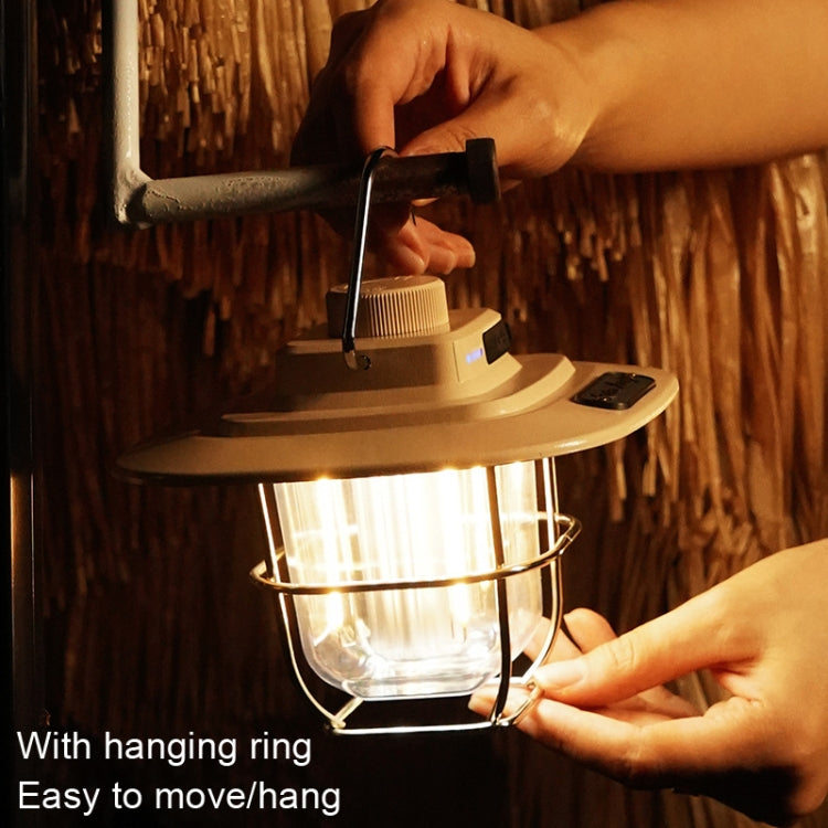 LY02 LED Retro Lantern Hand Tent Lamp USB Charging Camping Light, LY02 Black, LY02 Green, LY02 White