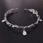 Leaves Frontal Ornaments Crown Hair Band Rhinestone Headdress, Rhinestone Headdress Silver, Rhinestone Headdress Gold