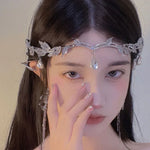 Leaves Frontal Ornaments Crown Hair Band Rhinestone Headdress, Rhinestone Headdress Silver, Rhinestone Headdress Gold