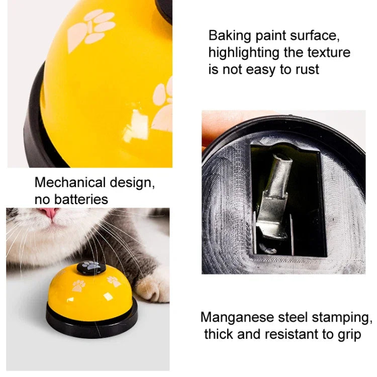 Pet Toy Training Called Dinner Small Bell Footprint Ring Dog Toys, 3pcs Pet Bell Yellow, 3pcs Pet Bell Red, 3pcs Pet Bell Pink, 3pcs Pet Bell White, 3pcs Pet Bell Royal Blue