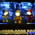 9622 LED Mini Foldable Cartoon Policeman Night Light Desktop Magnetic Desk Lamp, 9622 (Red), 9622 (Black), 9622 (Yellow), 9622 (Green), 9622 (Blue), 9622 (White)
