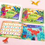 Children Early Teaching Cartoon Intelligence Development Toys Repeatedly Paste Book, Traffic, Life, Dinosaur, Farm