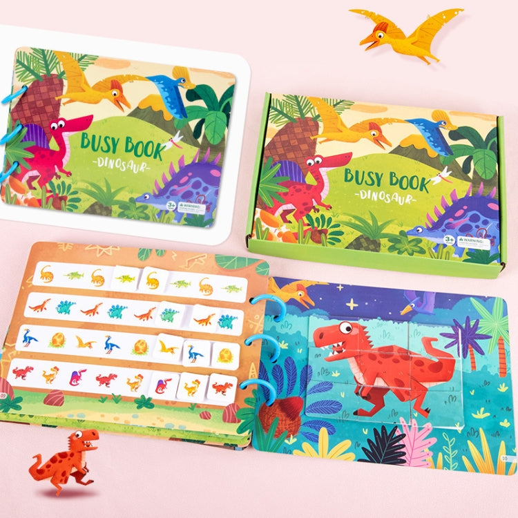 Children Early Teaching Cartoon Intelligence Development Toys Repeatedly Paste Book, Traffic, Life, Dinosaur, Farm