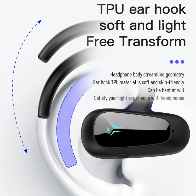 Bone Conduction Concepts Digital Display Stereo Bluetooth Earphones, Style:, Single Ear
