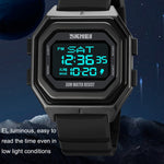 SKMEI 1875 Men Outdoor Electronic Watch Timing Multi-Functional Watch, Style:, 1875 Steel Band Black Machine, 1875 Silicone Band White Machine, 1875 Silicone Band Black Machine, 1875 Steel Band White Machine