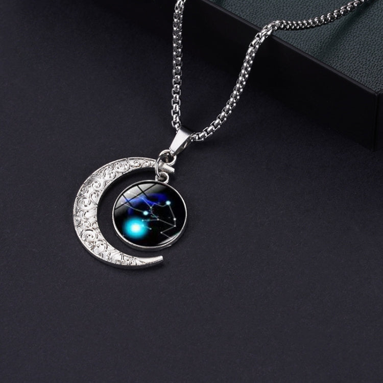 Luminous Zodiac Moon Titanium Steel Necklace Personalized Moon Pendant, Necklace Libra, Necklace Scorpio, Necklace Sagittarius, Necklace Aquarius, Necklace Capricorn, Necklace Pisces, Necklace Aries, Necklace Taurus, Necklace Gemini, Necklace Cancer   ...