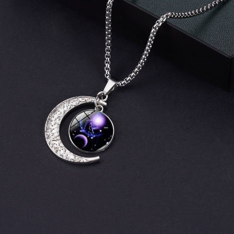 Luminous Zodiac Moon Titanium Steel Necklace Personalized Moon Pendant, Necklace Libra, Necklace Scorpio, Necklace Sagittarius, Necklace Aquarius, Necklace Capricorn, Necklace Pisces, Necklace Aries, Necklace Taurus, Necklace Gemini, Necklace Cancer   ...