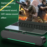 LED Luminous HIFI Stereo Computer Speakers Long Gaming Wired Audio, A39 Wired (Black)