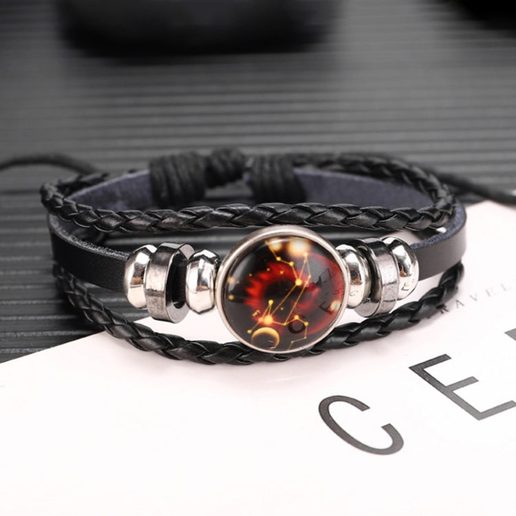 Twelve Constellations Multilayer Beaded Cowhide Bracelet, Style: Virgo Ordinary, Bracelet Leo Ordinary, Bracelet Libra Luminous, Bracelet Capricorn Luminous, Bracelet Scorpio Luminous, Bracelet Pisces Ordinary, Bracelet Cancer Luminous                 ...