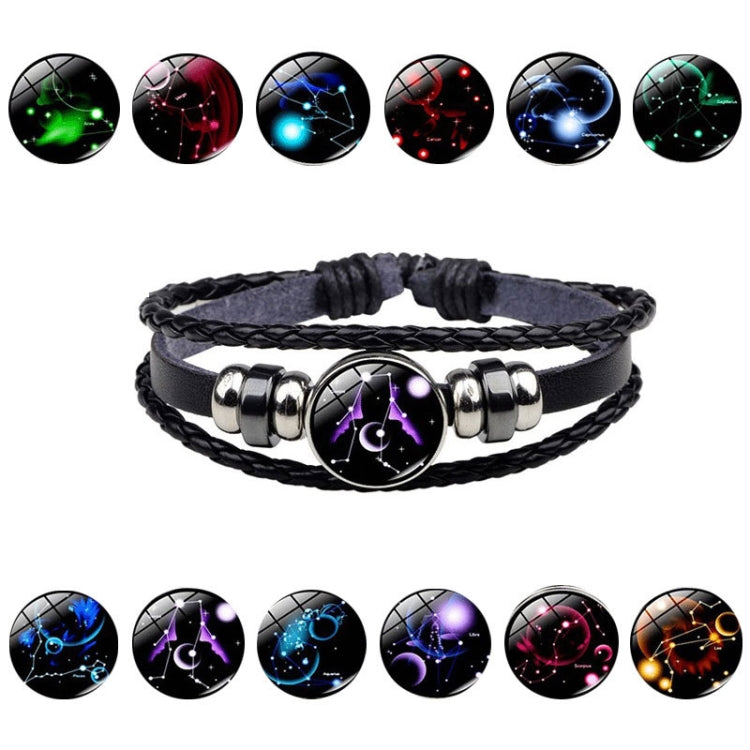 Twelve Constellations Multilayer Beaded Cowhide Bracelet, Style: Virgo Ordinary, Bracelet Leo Ordinary, Bracelet Libra Luminous, Bracelet Capricorn Luminous, Bracelet Scorpio Luminous, Bracelet Pisces Ordinary, Bracelet Cancer Luminous                 ...