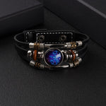 Twelve Constellations Night Light Leather Rope Bracelet Woven Beads Bracelet, Style:, Aquarius, Pisces, Aries, Taurus, Gemini, Cancer, Leo, Virgo, Heaven, Scorpio, Sagittarius, Capricorn