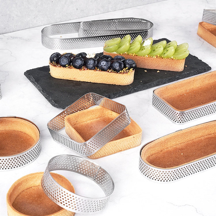 BN1006 Stainless Steel Mousse Circle Thickened Perforated Cake Mold DIY Baking Tools, Round(3 inches), Oval(5.5 inches), Round(3.5 inches), Oval(7.2 inches), Rectangle(3.9 inches), Love(3.1 inches), Rectangle(4.3 inches), Rectangle(4.7 inches)         ...