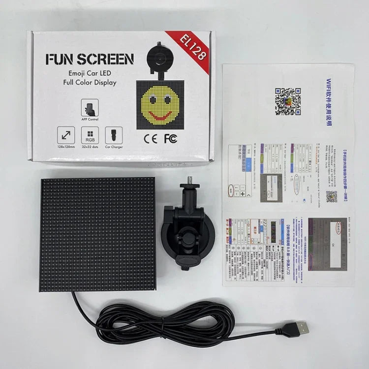 P4-32x32 RGB Full Color Emoticon Picture LED Car Display Wireless Transmission Wifi Custom, P4-32x32 RGB USB
