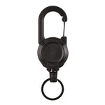 Backpack Carabiner Plastic Retractable Pull Badge Reel, Black-Steel Wire Rope, Black-Fiber Rope, White- Fiber Rope