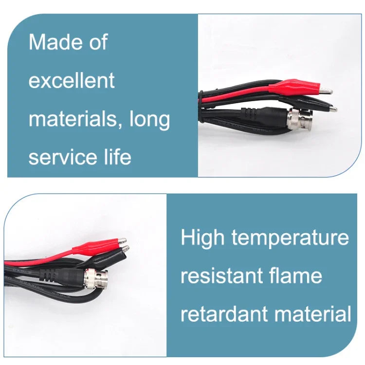 2pcs BNC To 2 x Crocodile Clips Double Head Coaxial Cable Video Cable, Length:, BNC To 2 x Crocodile Clips 0.5m, BNC To 2 x Crocodile Clips 1m, BNC To 2 x Crocodile Clips 1.5m, BNC To 2 x Crocodile Clips 2m, BNC To 2 x Crocodile Clips 3m