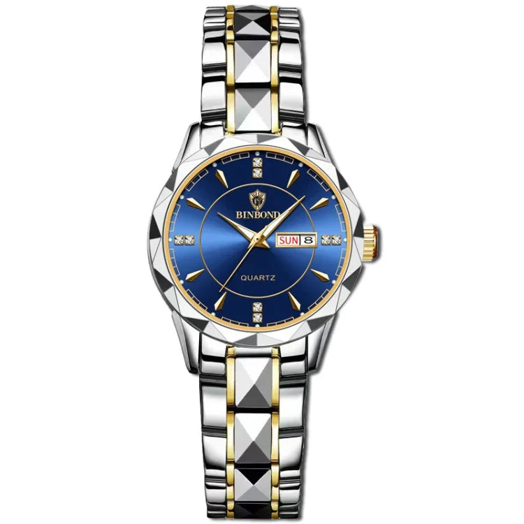 BINBONG B5552 Luminous Multifunctional Business Calendar Quartz Watch