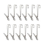 With Long Tail Clothes Drying Clip Stainless Steel Ribbon Hook Hanging Clip, 12pcs Stainless Steel