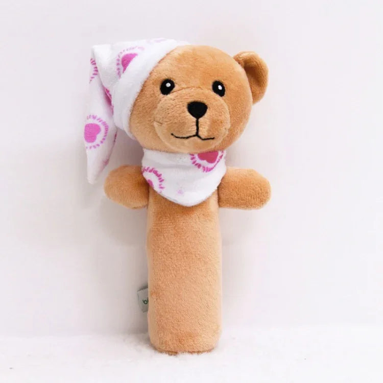 Baby Hand Rattles Toys Hand Grip Stick Newborn Soothing Toys,Style:, Giraffe, Pink Rabbit, Little Grey Elephant, Koala, Piggy, Monkey, White Rabbit, Little Red Mouse, Little Flower Elephant, Little Banana, Sleep Bear Blue Rattles                       ...